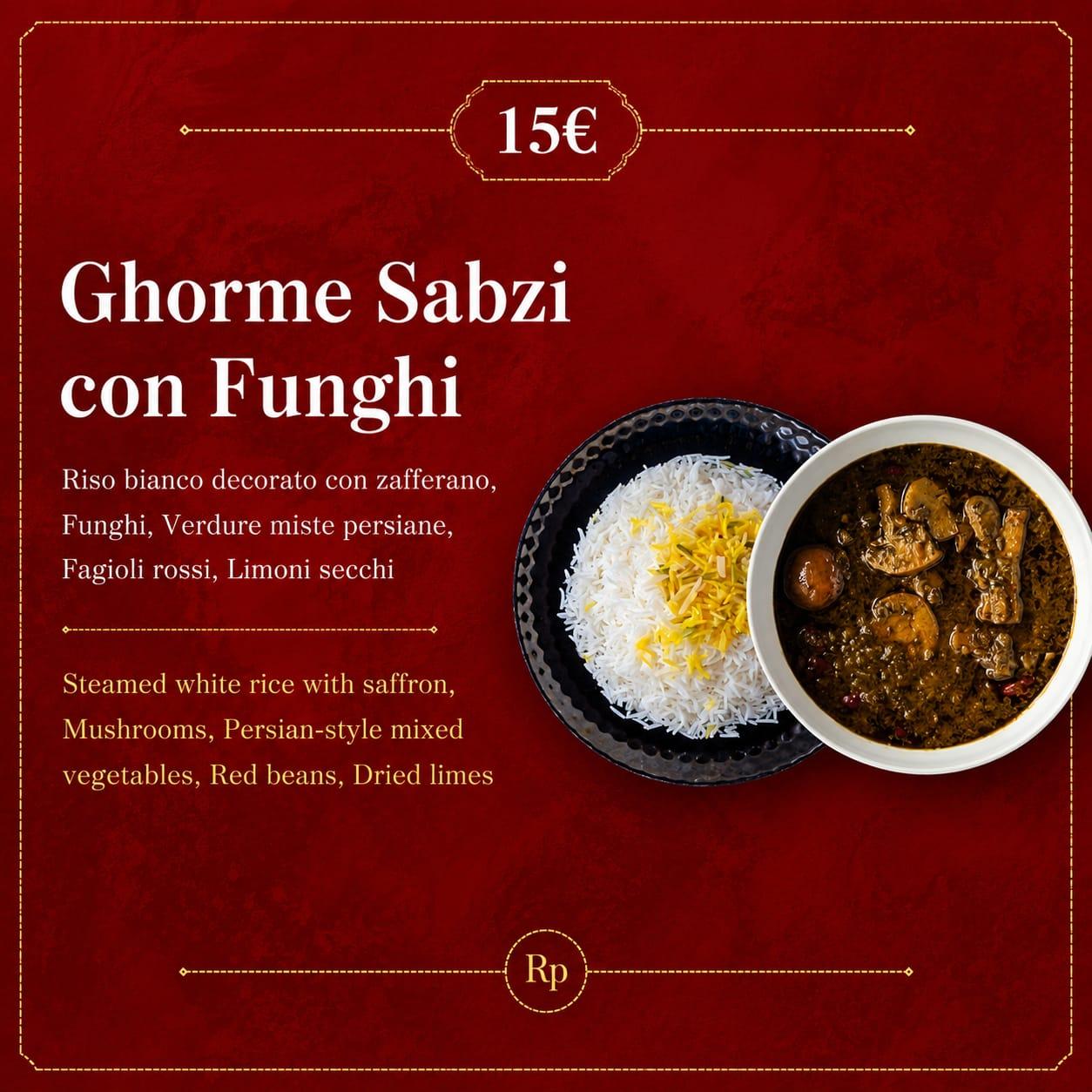 Ghorme Sabzi con Funghi